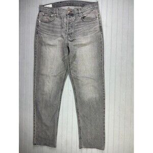Gap Size 32 14T Womens Jeans Gray Cheeky Straight High Rise Raw Hem Stretch